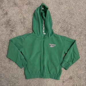 Girls Reebok Green Zip-Up Hoodie Jacket Size 5